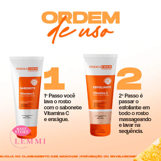 Kit Skincare Vitamina C Clareador e Anti-idade - Dermachem