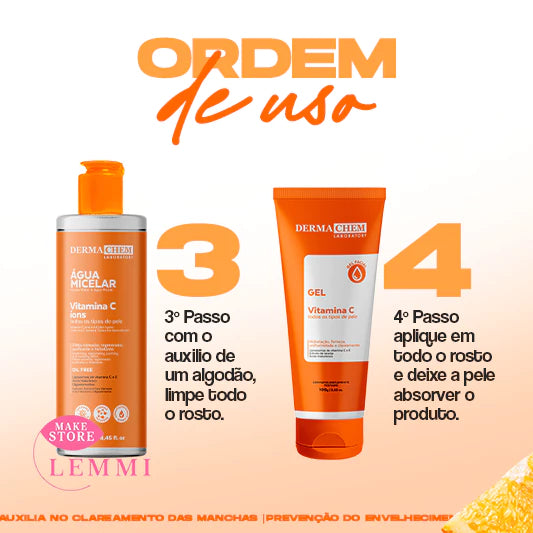 Kit Skincare Vitamina C Clareador e Anti-idade - Dermachem